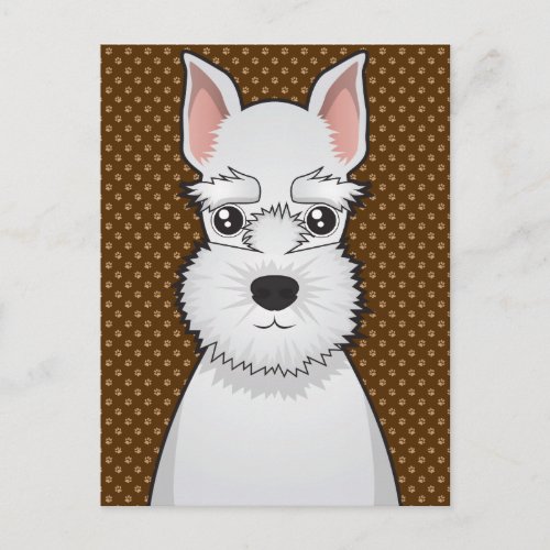 Miniature Schnauzer Dog Cartoon Paws Postcard