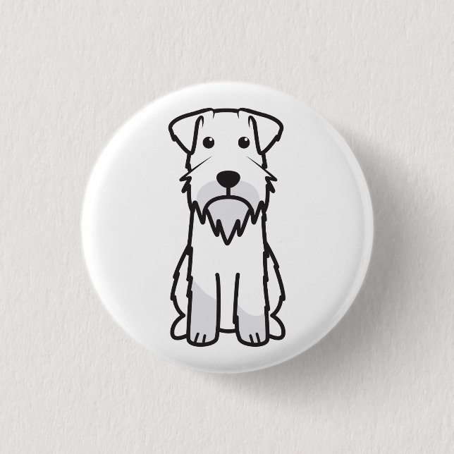 Miniature Schnauzer Dog Cartoon Pinback Button (Front)