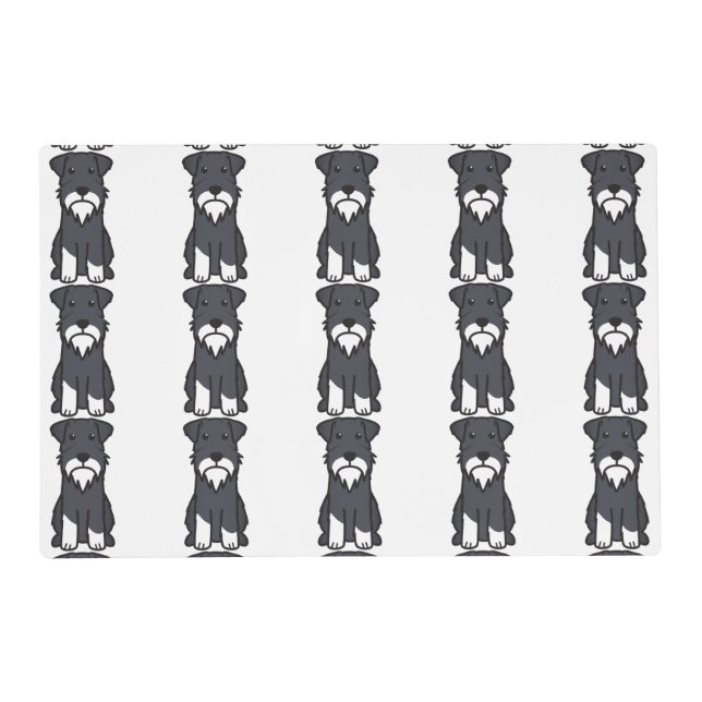 Miniature Schnauzer Dog Cartoon Placemat (Front)