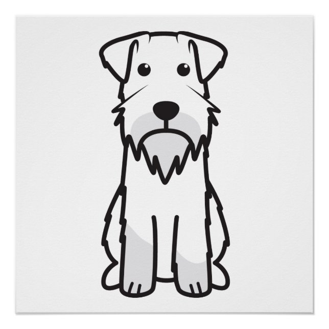 Miniature Schnauzer Dog Cartoon Poster (Front)