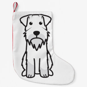 Miniature Schnauzer Dog Cartoon Small Christmas Stocking