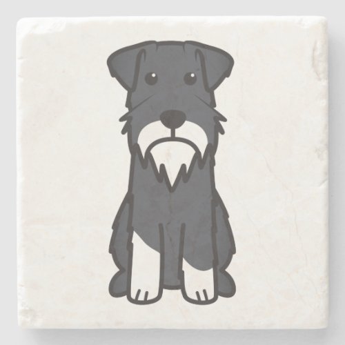 Miniature Schnauzer Dog Cartoon Stone Coaster