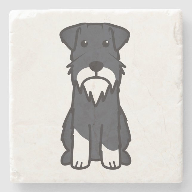 Miniature Schnauzer Dog Cartoon Stone Coaster (Front)