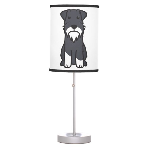 Miniature Schnauzer Dog Cartoon Table Lamp