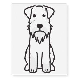 Miniature Schnauzer Dog Cartoon Temporary Tattoos
