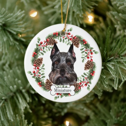 miniature schnauzer dog ceramic ornament