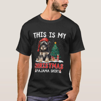 Miniature Schnauzer Dog Christmas Tree Boys Girls T-Shirt