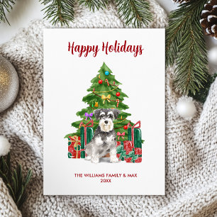 Miniature Schnauzer Dog Family Christmas Holiday Card