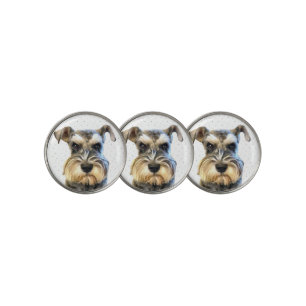 Miniature Schnauzer Dog Lover Cute Animal  Golf Ball Marker
