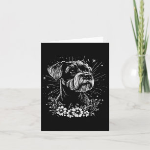 Miniature Schnauzer Dog Lover Retro Style Tattoo Card
