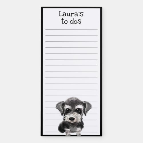 Miniature Schnauzer Dog Lovers Lined To Do List Magnetic Notepad