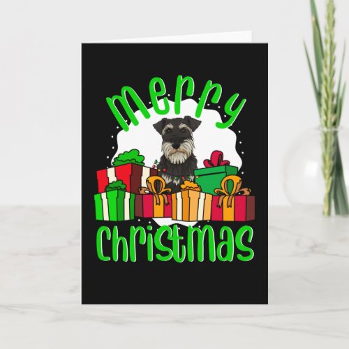 Miniature Schnauzer Dog Merry Christmas Card