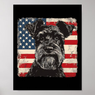 Miniature Schnauzer Dog Patriotic 4th Of July Gift Poster