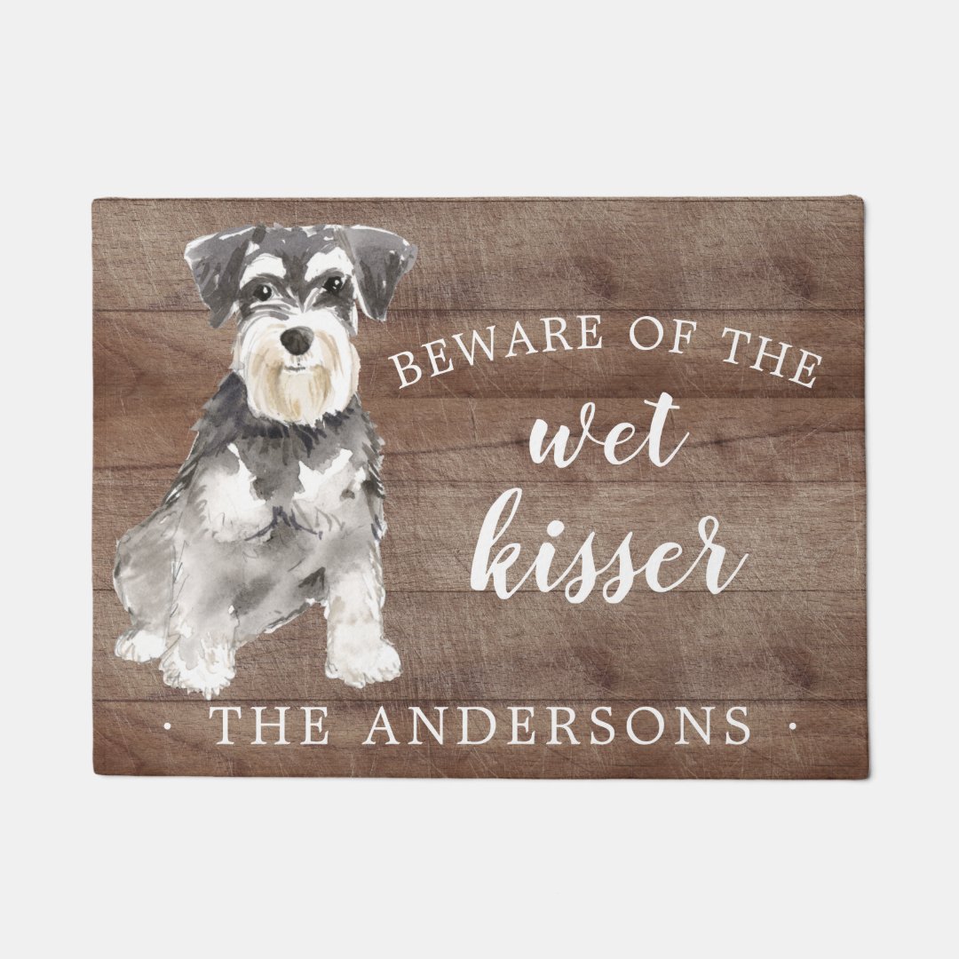 Miniature Schnauzer Dog Personalized Door Mat | Zazzle