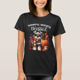 Miniature Schnauzer Dog Pumpkin Spice Happy Fall Y T-Shirt