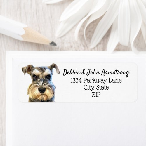 Miniature Schnauzer Dog Puppy Return Address Label