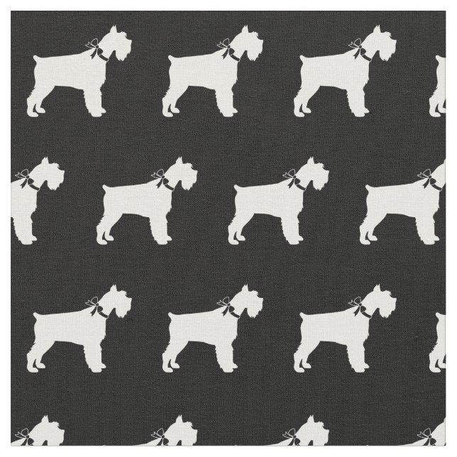 Miniature Schnauzer Dog Silhouette Pet Fabric (Close Up)