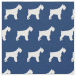 Miniature Schnauzer Dog Silhouette Pet Navy Blue Fabric