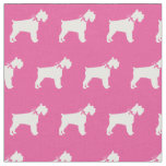 Miniature Schnauzer Dog Silhouette Pet Pink Fabric