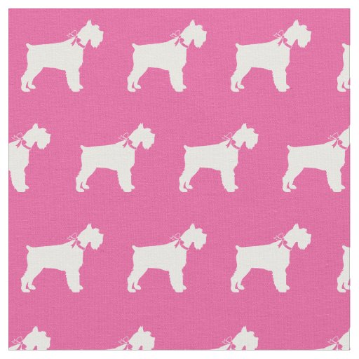 Miniature Schnauzer Dog Silhouette Pet Pink Fabric