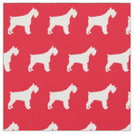 Miniature Schnauzer Dog Silhouette Pet Red Fabric