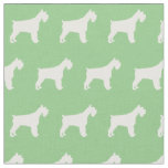 Miniature Schnauzer Dog Silhouette Pet Sage Green Fabric