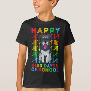 Miniature Schnauzer Dog Student Happy 100 Days of T-Shirt
