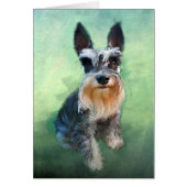 Miniature Schnauzer Dog Water Color Art Painting (Front)