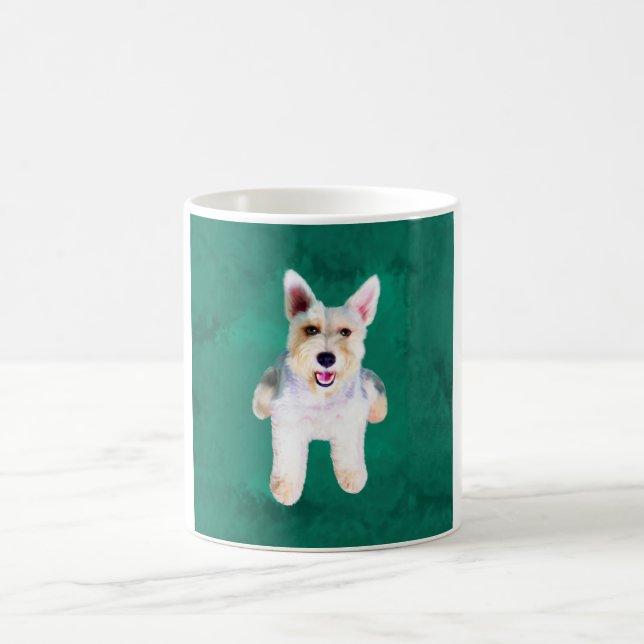 Miniature Schnauzer Dog Water Color Art Painting Coffee Mug (Center)
