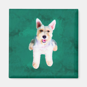 Miniature Schnauzer Dog Water Color Art Painting Magnet