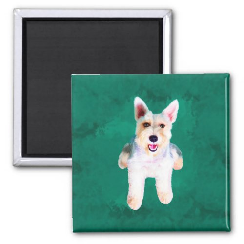 Miniature Schnauzer Dog Water Color Art Painting Magnet