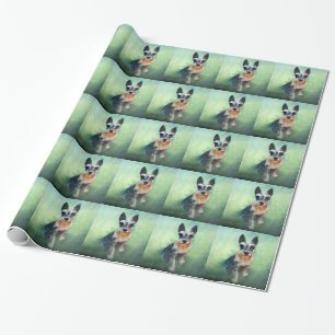 Miniature Schnauzer Dog Water Color Art Painting Wrapping Paper