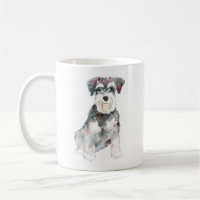 Miniature Schnauzer dog watercolors illustration