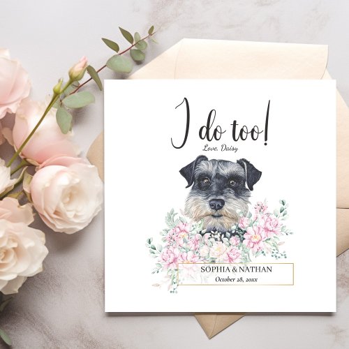 Miniature Schnauzer Dog Wedding Cocktail Napkins