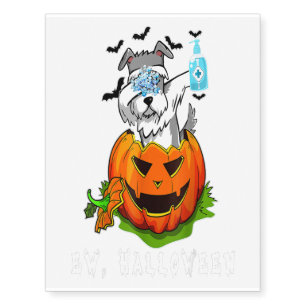 Miniature Schnauzer Ew Halloween Pumpkin Washing Temporary Tattoos