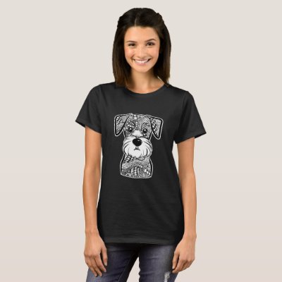 Miniature Schnauzer Face Graphic Art T-Shirt