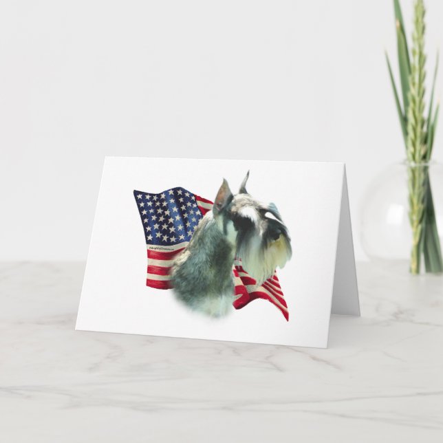 Miniature Schnauzer Flag Card (Front)