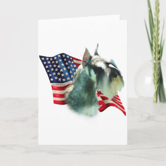 Miniature Schnauzer Flag Card