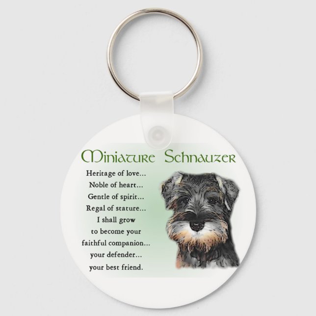 Miniature Schnauzer Gifts Keychain (Front)