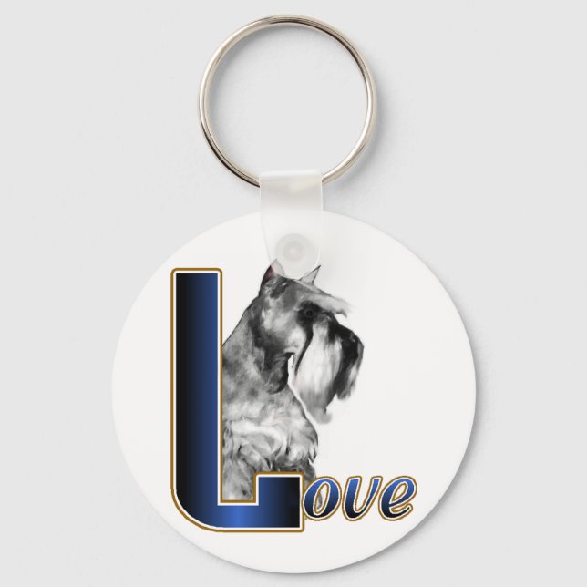 Miniature Schnauzer Gifts Keychain (Front)