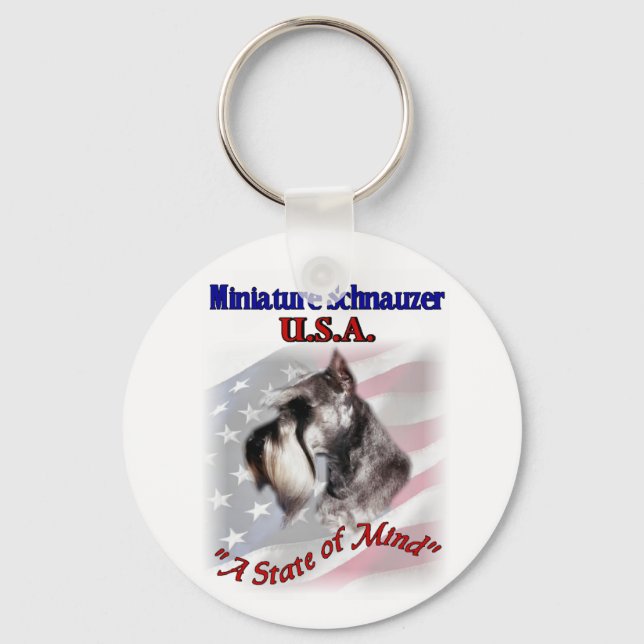 Miniature Schnauzer Gifts Keychain (Front)