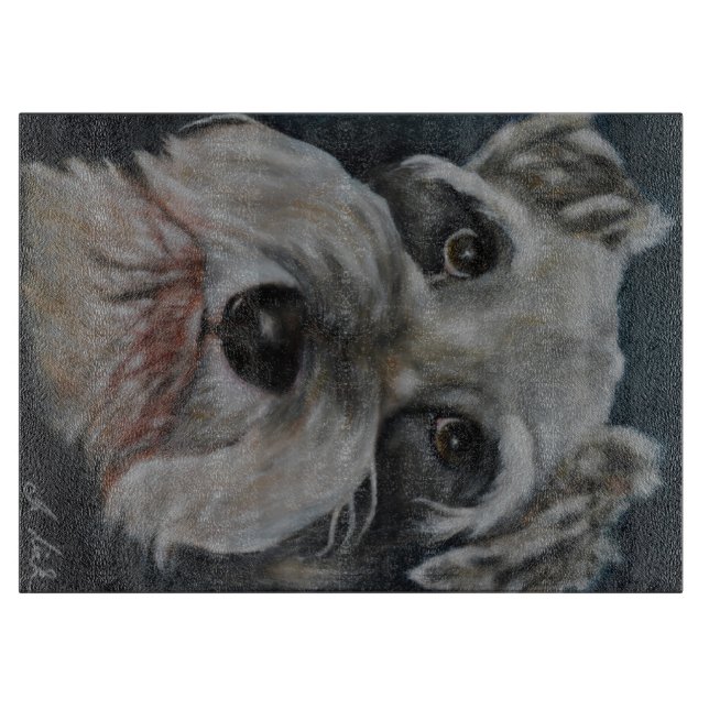 Miniature Schnauzer - Glass Cutting Board (Front)