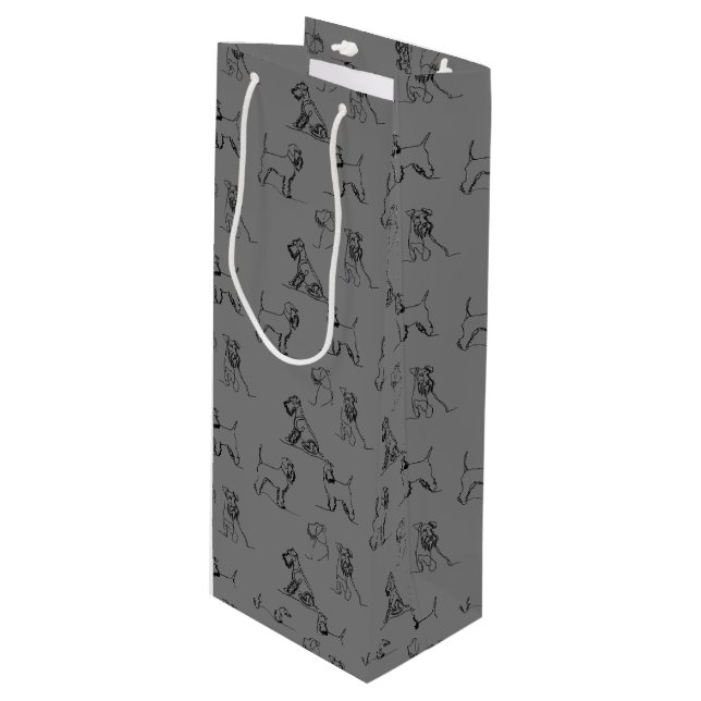 Miniature Schnauzer Gray Wine Gift Bag (Front Angled)
