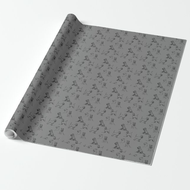 Miniature Schnauzer Gray Wrapping Paper (Unrolled)