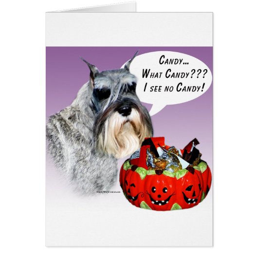 Miniature Schnauzer Halloween Candy Cards (Front)