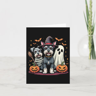 Miniature Schnauzer Halloween Costume Mummy Witch Card