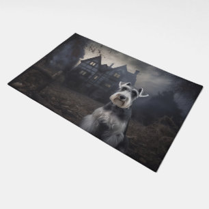 Miniature Schnauzer Halloween Scary Doormat