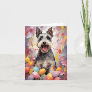 Miniature Schnauzer Happy Easter Card