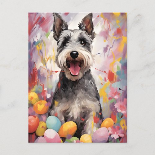 Miniature Schnauzer Happy Easter Postcard