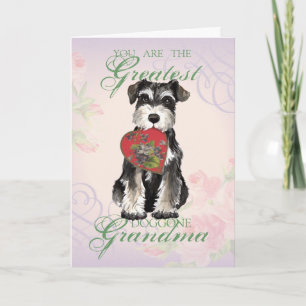 MIniature Schnauzer Heart Grandma Card